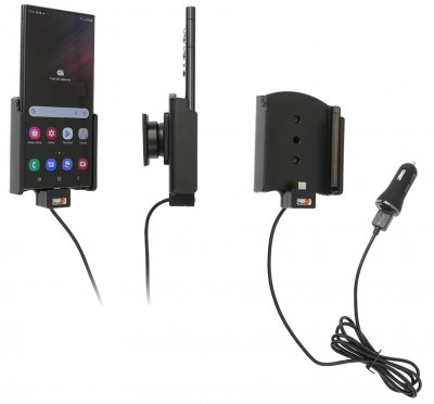 Telefonhållare med inbyggd laddare från Brodit till din Samsung mobiltelefon