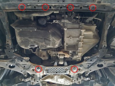Fästpunkter hasplåt till Mazda CX-5 2012-
