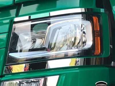 Detalj för montering runt strålkastarna i Rostfritt stål till Scania R/S-serien från 2017-
