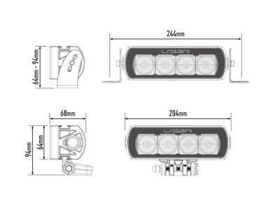 Lazer LED-ramp ST4 Evolution - 204 mm - 4136 lumen